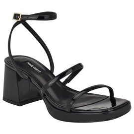 Nine West Women's FLAME Heeled Sandal, Black 001, 8