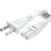 Universal 2-Slot White Power Cord for Tv Electronics and Laptops