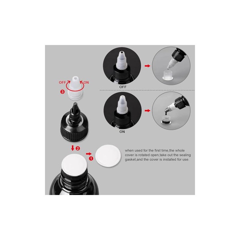 PFARRER Colour Black 1 oz (30 ml) Skin-friendly Colour Ink