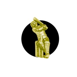 S6 Cricketer CHROME GOLD COLOURED English Pewter on an Air Freshener fits on a Vent Clip Kit Decoration