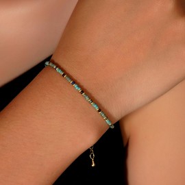 Bohxantium Beaded Bracelet Stack for Women - Miyuki Seed Beads Bracelet Adjustable Dainty Trendy Boho Summer Jewelry, Stackable Beach Friendship Gift for Women