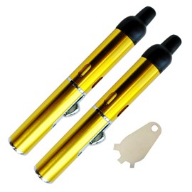 Refillable Portable Lighter, Jet Flame Torch Lighter Fame Kitchen Cooking,Gold（2PCS）