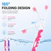 2Pcs Folding Travel Toothbrushes, Portable Mini Soft-Bristle (Pink&Purple)