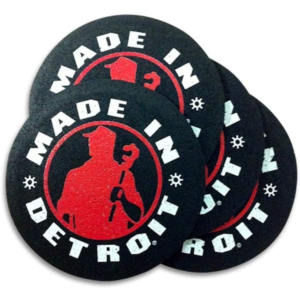 Made In Detroit - Recycled Tire Coaster Set - MID Red