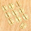 Mgoodoo Pack of 10 Mini Hinges Gold Stainless Steel Small
