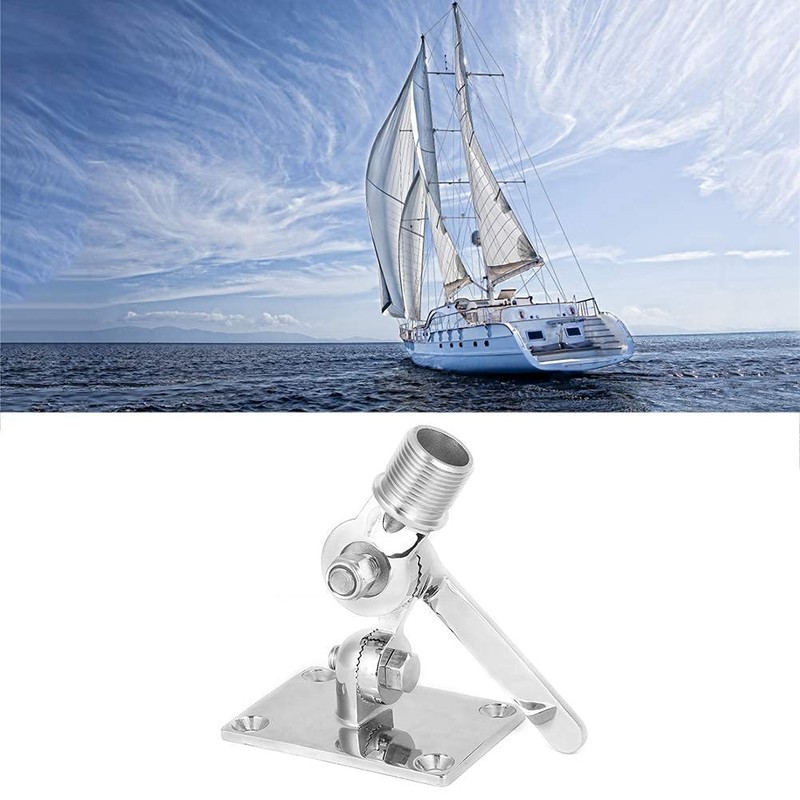 Aramox Antenna Base Talkie Mount, Marine FM Stainless Steel Talkie