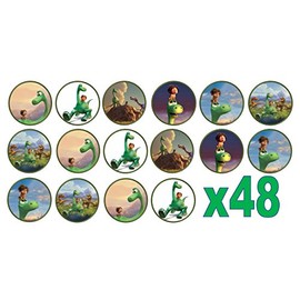 48 The Good Dinosaur 3cm Mini Discs Edible Wafer Paper Disc Cupcake Toppers (NOT PRE CUT)