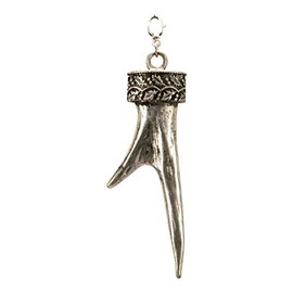 Alpenflüstern AAH174 Traditional Pendant Metal Horn for Charivari or Costume Necklace (Antique Silver-Colour), Non-precious metal, No Gemstone