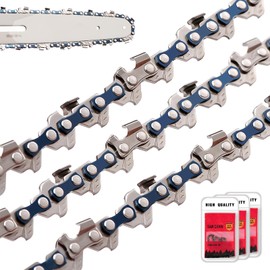 M.A.K 18 inch Chainsaw Chain 62DL Drive Link, 3/8LP Pitch, 0.050” Gauge, Fit for Craftsman, Echo, Poulan, Ryobi, Worx 18 inch Chainsaw Chains, 3pcs