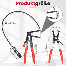 Forhandy Hose Clamp Pliers Set, Spring Band Clamp Pliers with Wire Shaft Hose Clamps Pliers with Straight Neck Ratchet Lock Function Clamp Pliers Car for Removal and Installation