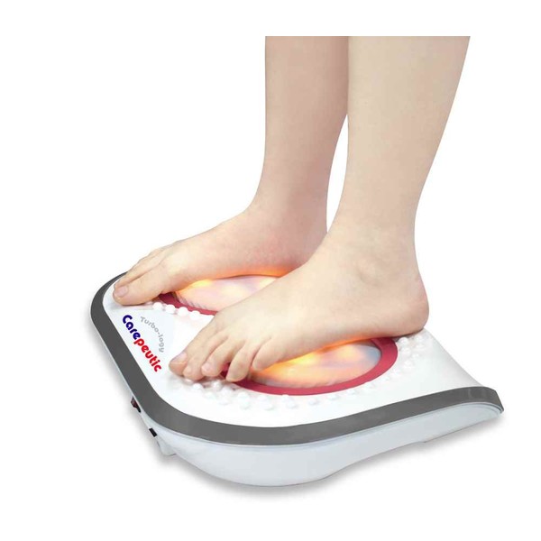 Carepeutic Turbo Logy Rolling Foot Massager with Heated Therapy, White