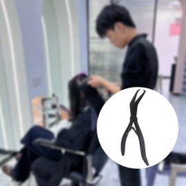 Milageto Hair Extension Tool Styling Tool Sealing Clamp Plier Stainless Steel for Removal Micro Rings Beads Opener Barber Shops, Black