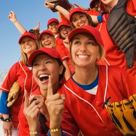 24 Pieces Softball Gifts for Girls, Softball Team Gifts Set, Softball Charm Bracelets Adjustable and Softball Scrunchies Elastic Hair Ties Ponytail Holders Sports Party Favors for Teen Girl