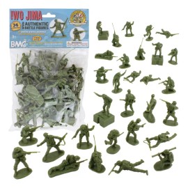 36 Figuras De Soldado Estadounidense De Iwo Jima De Bmc Toys Verde Oscuro