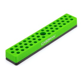 CASOMAN 1/4" Hex Bit Organizer with Magnetic Base - Green, 43 Hole Bit Organizer with Strong Magnetic Base, Magnetic Bit Organizer for Your Specialty