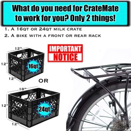 DIY Conversion/Bike Dog Carrier Package (Crate NOT Included) Padded Liner is 2 Sizes in One + 4 Point Safety Harness & Heavy Duty Fasteners Holds Pets 20lb+ for Safe Pet Bicycle Travel