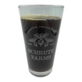 Shabby-Sign-Shoppe SCHRUTE FARMS Beer Pint Glass Engraved The Office Dwight BEET FARM Scranton PA Funny Gift