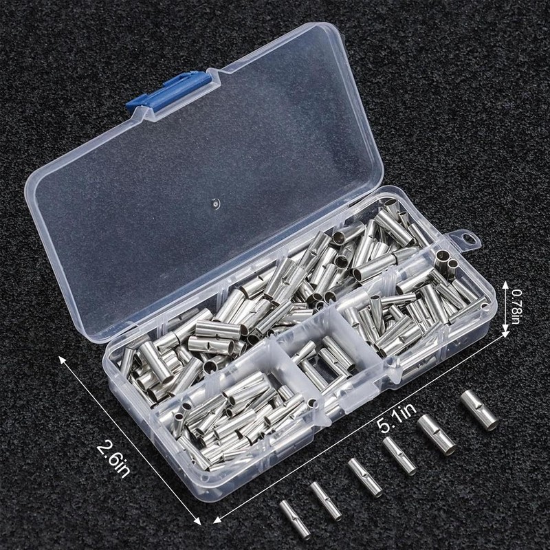 Butt Connectors, Non-Insulated Crimp Connectors, Cylindrical Butt Connectors, for Cable
