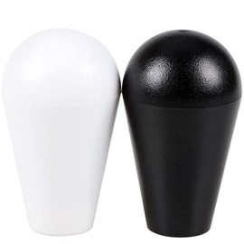 HAAMIIQII 2PCS Oval Joystick Head Bat Top Ellipse Handle Knob for Replacement Arcade DIY Parts (White & Black)