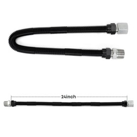 Stanbroil 3/4" x 24" Non-Whistle Flexible Flex Gas Line for Natural Gas or Liquid Propane Fire Pit and Fireplace