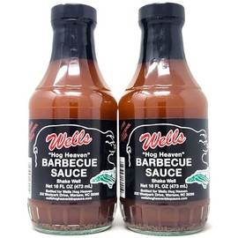 Hog Heaven Wells Barbeuce Sauce 16oz Bottles (2 Pack, Regular Barbecue Sauce)