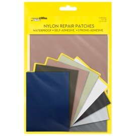 ZEFFFKA Nylon Self-Adhesive Repair Patches 8 Pack Waterproof Durable 5x7 Inch Fabric Patches for Jackets Tents Backpacks Sleeping Bags Clothing 8 Assorted Colors No Ironing Easy Fix