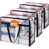 Lifewit 3 Pack Clear Storage Bags, 45L Plastic Clothes Storage