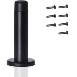 HOMOTEK 8 Pack Heavy Duty Solid Rigid Door Stops Bumper Sound Dampening Door Stoppers with Soft Rubber Tip, Zinc Die Cast DoorStops Wall Protector 2.8" DoorStoppers, Black