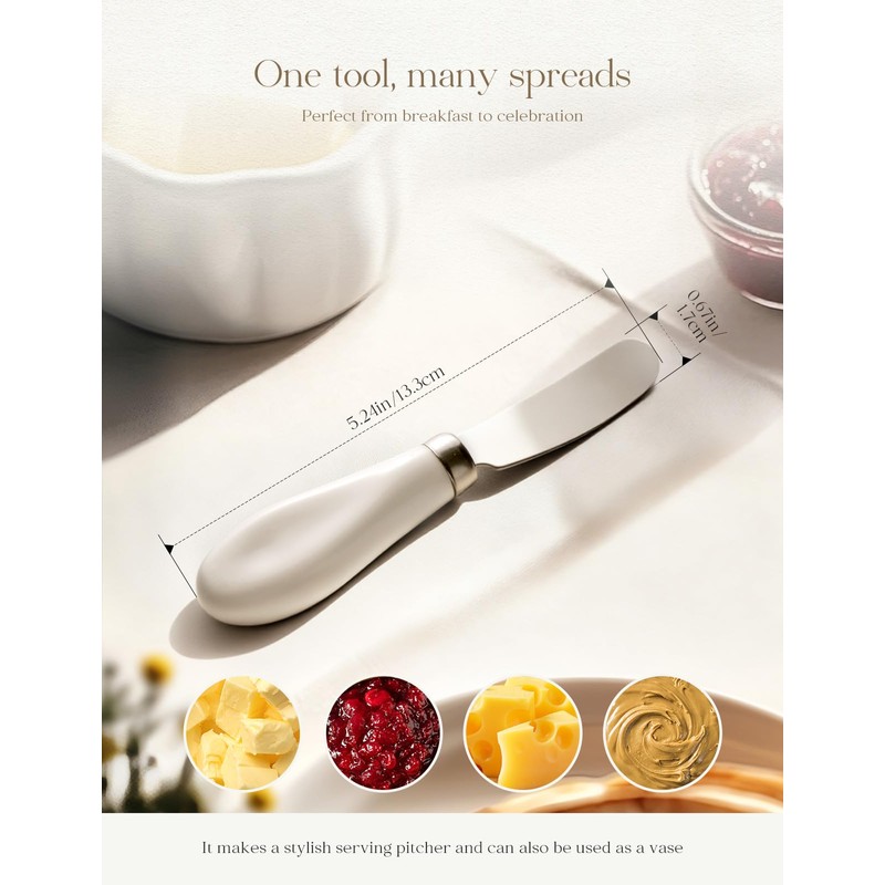 AISBUGUR 2 Pack Stainless Steel Butter Spreader Knife, Butter Knife