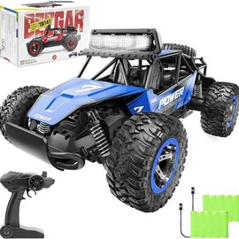 BEZGAR Remote Control Car - 2.4GHz High Speed 33KM/H RC Cars Toys, 1:14 Monster RC Truck Off Road with LED Headlight and Rechargeable Battery Gifts for Adults Boys 8-12, Summer Gift Ideas, Birthday Gift Ideas, TB141 RC truck, Fun & durable rc car:_BLUE