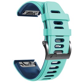 NotoCity Compatible with Fenix 6x Watchbands Silicone Sport Watch Strap for Fenix 5X/5X Plus/Fenix 6X/Fenix 6X Pro/Fenix 7X/Fenix 3/Fenix 3 HR/Tactix/Descent MK1/D2 Delta PX/D2 Charlie Smartwatch(Teal)