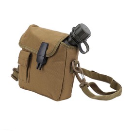 Military Canteen Water Bottle, 1.5L Large Capacity Adjustable Strap Buckle Desert Canteen Heavy Duty PVC Sturdy and Leakage Proof Outdoor Water Bottle for Outdoor Sports Hiking