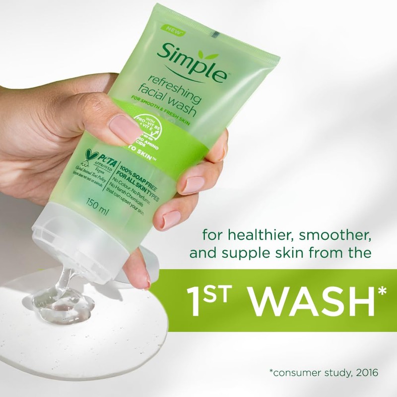 Simple Kind to Skin Refreshing Facial Wash Gel ,150 ml