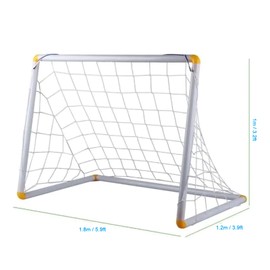 Tyenaza Portable Football Net, Football Nets for Kids, Full Size Polypropylene Fiber Outdoor Sport Equipment Heavy Duty Training Soccer Replacement Goal Nets (6X4FT)