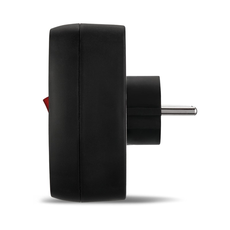Rev Ritter 00135171 Adaptor 2+1 with Switch Black