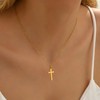 foyjoey 18K Gold Plated Cross Pendant Necklace for Women Stainless
