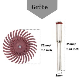 Mesee 18-Piece 25 mm Mixed Grit Detail Sanding Brush Set, Grinding Brush Gap Polishing Disc Assortment Kit, Radial Bristle Disc Set for Rotating Tools Deburring Polishing, 80/120/220/400/600/1000