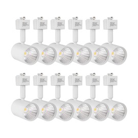 mirrea LED Track Lighting Heads Compatible with Single Circuit J Type Rail Ceiling Spotlight for Accent Task Wall Art Exhibition Lighting 6.5W 4000K Neutral White 24° White Painted Pack of 12