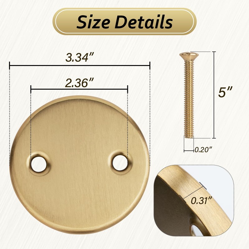 RP31556CZ Overflow Plate and Screws Drain Kit Replacement for Delta