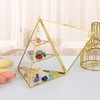 ELLDOO 3 Tier Glass Display Case for Collectibles, Triangular Crystal