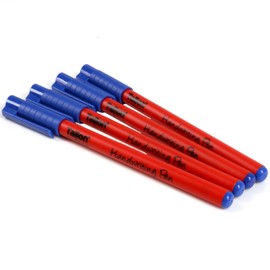 4x Blue Ink Handwriting Pens - Smooth Flow Kids/Childrens School Stationery