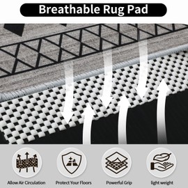 FestiCorp Non Slip Rug Pads 2x10 Ft Non Skid Rug Pad Gripper, Anti-slip Carpet Rug Mats for Under Rugs and Hard Surface Floors