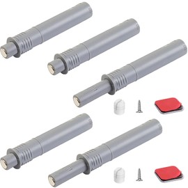 2.87" Push to Open Cabinet Hardware CBRIVE 5 Pack Push Latch & Lock for Hidden Door Touch Latches and Catch Push Release Drawer Pull Tip on RV Closet Close Strong Pop Out, Grey