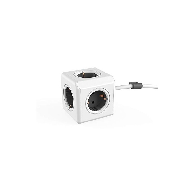 Power Cube Extended, Socket Cube with 5 Sockets, Desk Mounting