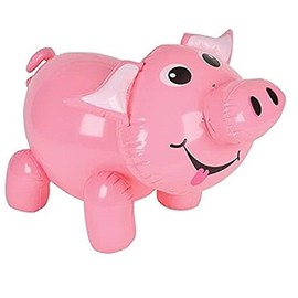 Zugar Land Large Cool Inflatable Pink Pig (24") Party Favor, Pool Fun, Beach Ball (1 Pack)