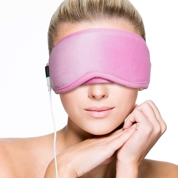 ARRIS Electric USB - 3 Temperature Controlled Heated Eye Mask - Warm Therapeutic Treatment to Relieve Sleep Disorders, Dry Eye, Blepharitis and Meibomian Disease, Pink