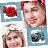 BIUDECO Delicate Simulation Flower Garland Bridal Headpiece Hairband Wedding Accessory
