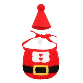 Christmas Dog Bandana and Santa Hat Set for Pets, Cat and Dog Christmas Outfit for Dogs Puppies Cats Kittens, Red