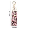 Leopard Print Lipstick Keychain Holder for Women Lip Gloss Case