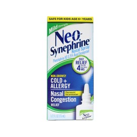 Neo-Synephrine Nasal Spray, Mild Formula, .5-Ounce Bottles (Pack of 4)